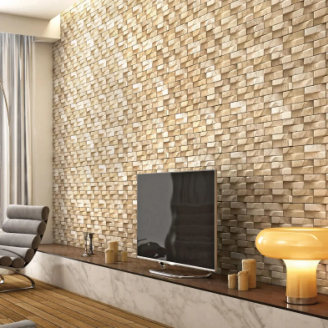 Exotica KJ - Tennic Bianco Metrix, stone-pattern wall tile for exterior walls